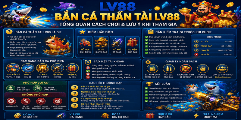 Bắn Cá Thần Tài LV88 – Tổng Quan Cách Chơi Và Lưu Ý Khi Tham Gia