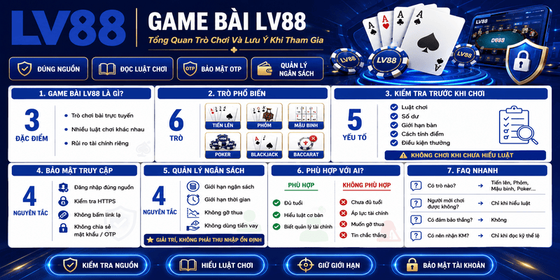 Game Bài LV88 – Tổng Quan Trò Chơi Và Lưu Ý Khi Tham Gia