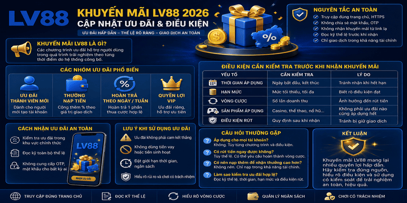 Khuyến Mãi LV88 2026 – Cập Nhật Ưu Đãi Và Điều Kiện